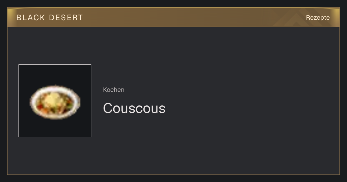 Couscous - Rezepte - BDO Database